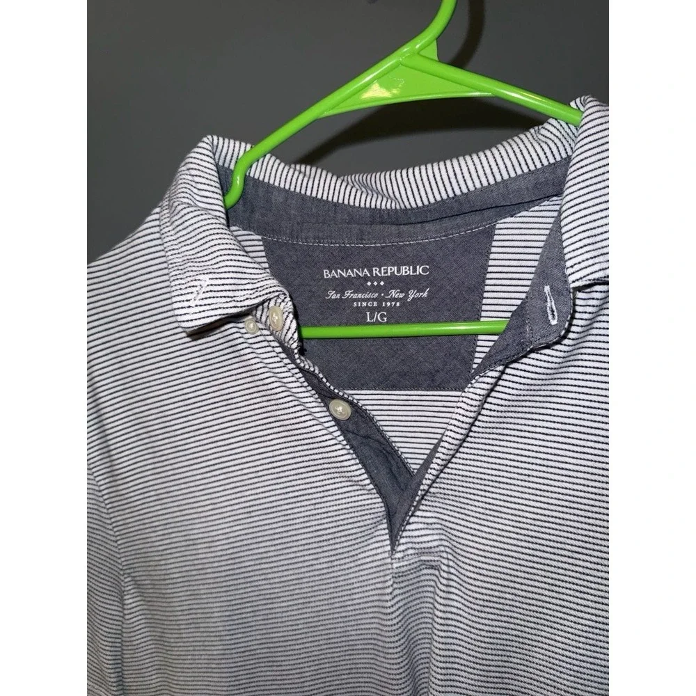 Banana Republic Striped Polo Shirt Size L/G